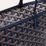 Goyard Goyardine Artois Tote PM Navy Blue Canvas & Chevroches Calfskin Palladium Hardware - Image 3